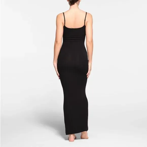 Skims Soft Lounge Long Slip Dress Onyx Size Small - Picture 3 of 12